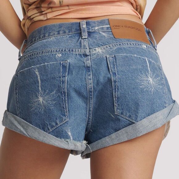 NWT One teaspoon Bandits Low Waist Denim Shorts - Malibu Blue size 29 - Picture 3 of 15